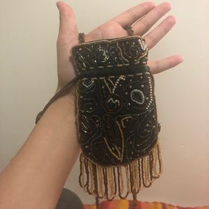 Beaded cross body purse